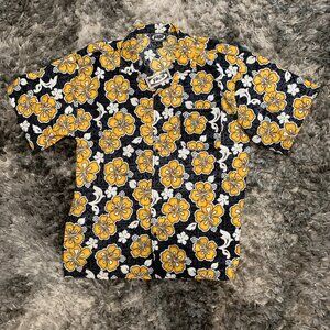YAGO AUTHENTIC PRODUCTS Yellow-Black Hawaiian/Aloha Print 2XL Short Sleeve -NWT-